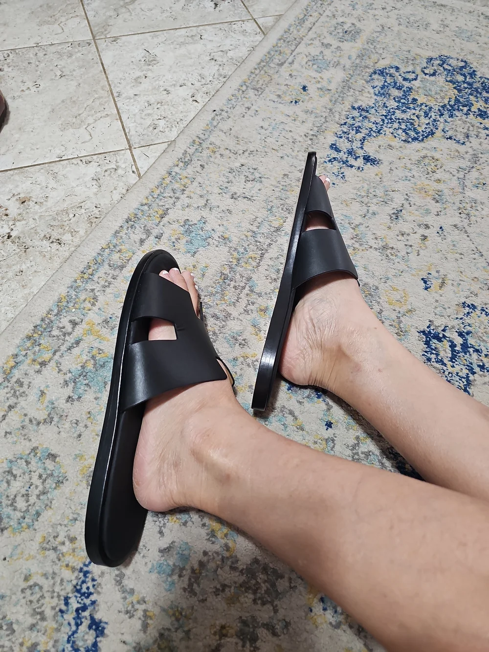 Men’s Black Slide Sandals - Minimalist Open-Toe Comfort